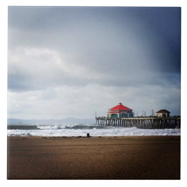 Huntington Beach Pier, CA Kakelplatta (Framsidan)