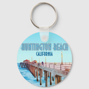 Huntington Beach Pier California Vintage Nyckelring
