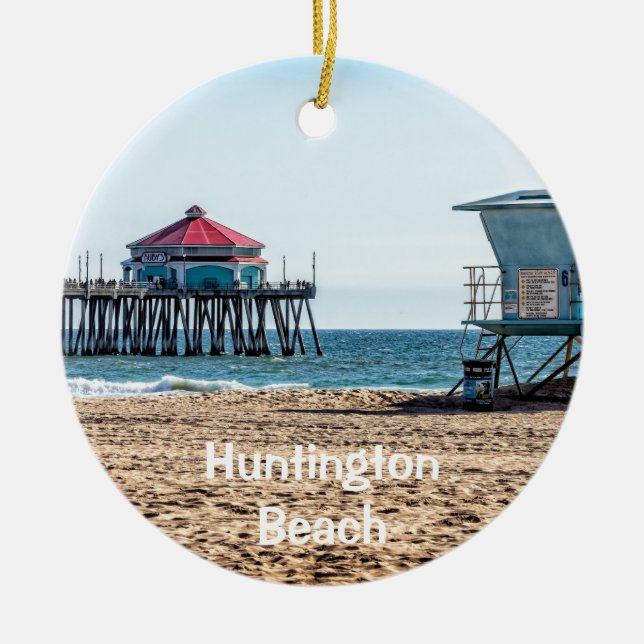 Huntington Beach Pier Helgdag Ornament (Framsidan)