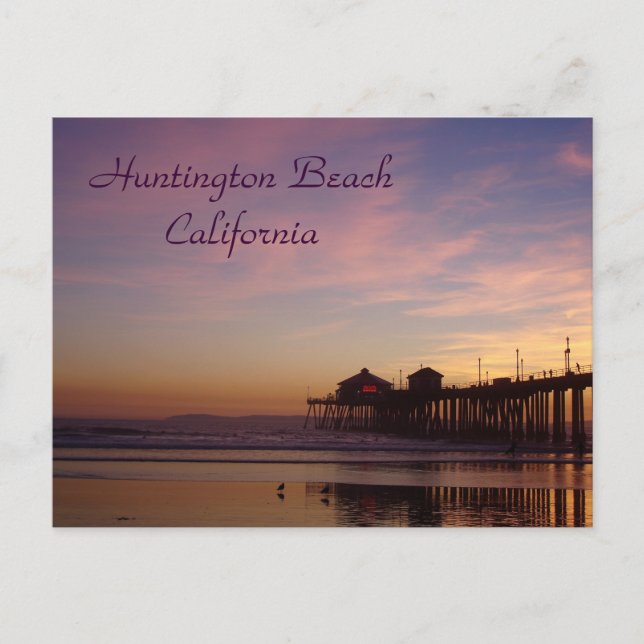 Huntington Beach Pier, Kalifornien Vykort (Framsida)