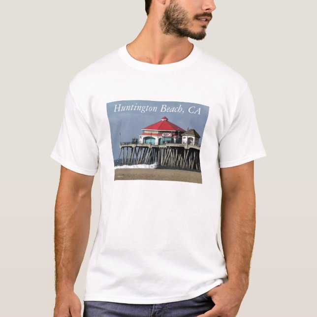 Huntington Beach Pier - Middag View T-Shirt (Framsida)