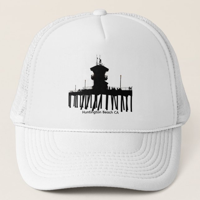 Huntington Beach Pier Silhouette Hatt  Keps (Framsida)
