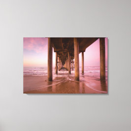 Huntington Beach Pier Solnedgång (Canvas)  Canvastryck