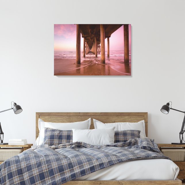 Huntington Beach Pier Solnedgång (Canvas)  Canvastryck (Insitu (sovrum))