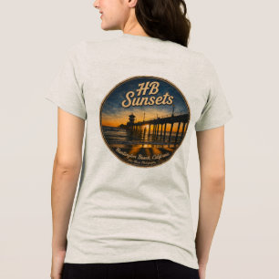 Huntington Beach Pier Solnedgång (Kvinnor) - John T Shirt