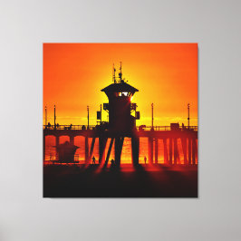 Huntington Beach Pier Solnedgång - Tower Zero (Can Canvastryck