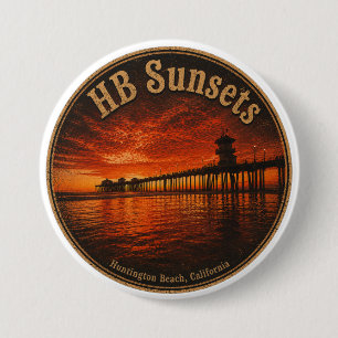 Huntington Beach Pier Sunset Knappar - John Minar