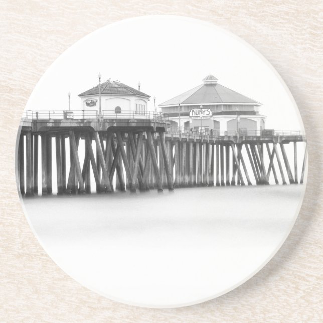 Huntington Beach Pier Underlägg Sandsten (Framsidan)