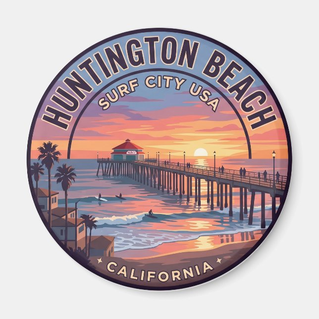 Huntington Beach Pier USA Magnet (Framsidan)