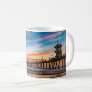 Huntington Beach Pier vid sunset Kaffemugg