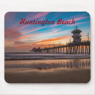 Huntington Beach Pier vid sunset Musmatta