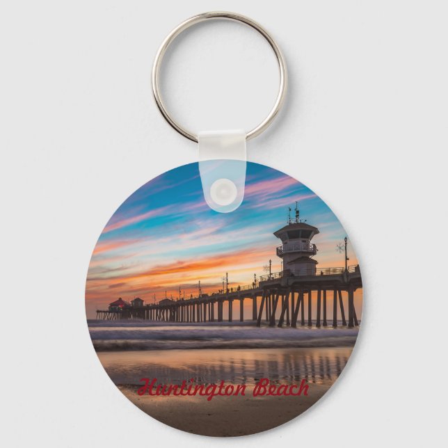 Huntington Beach Pier vid sunset Nyckelring (Framsida)