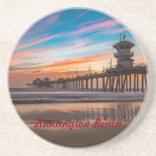 Huntington Beach Pier vid sunset Underlägg
