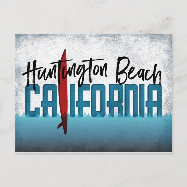 Huntington Beach Postcard California Surfboard Vykort (Framsida)