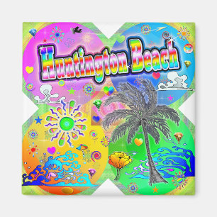 Huntington Beach Quadro Årstider Magnet