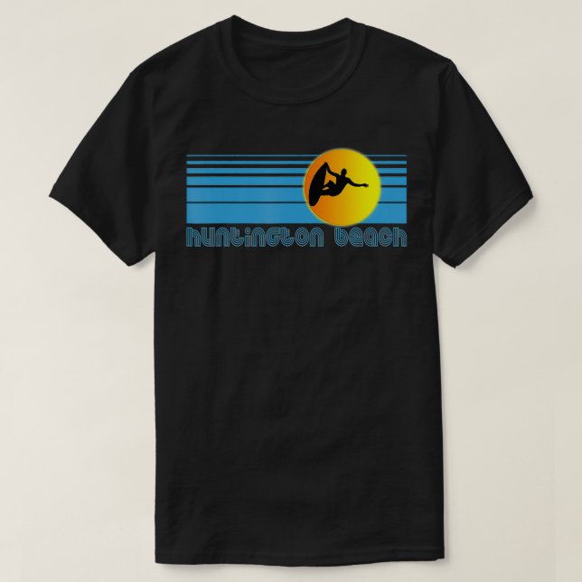 Huntington Beach Retro Surfa Surfing Design Clothe T Shirt (Design framsida)