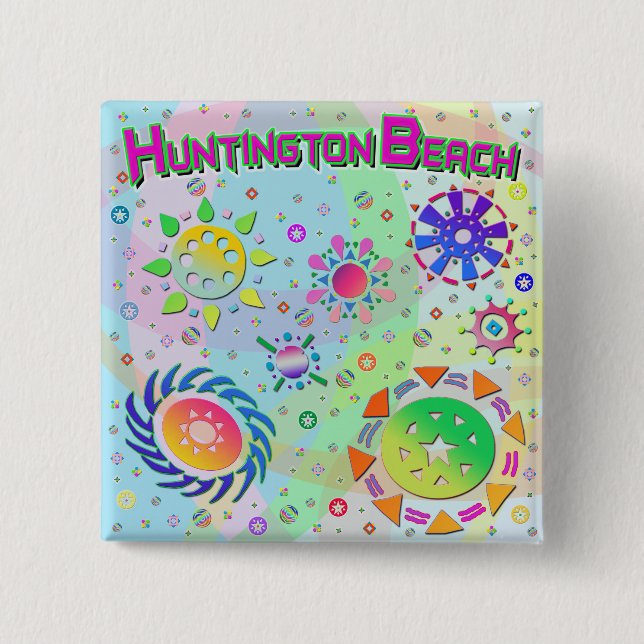 Huntington Beach Seven Sol & Energy Button Knapp (Framsida)