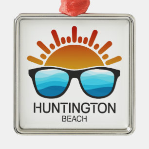 Huntington Beach South Carolina Solglasögon Julgransprydnad Metall