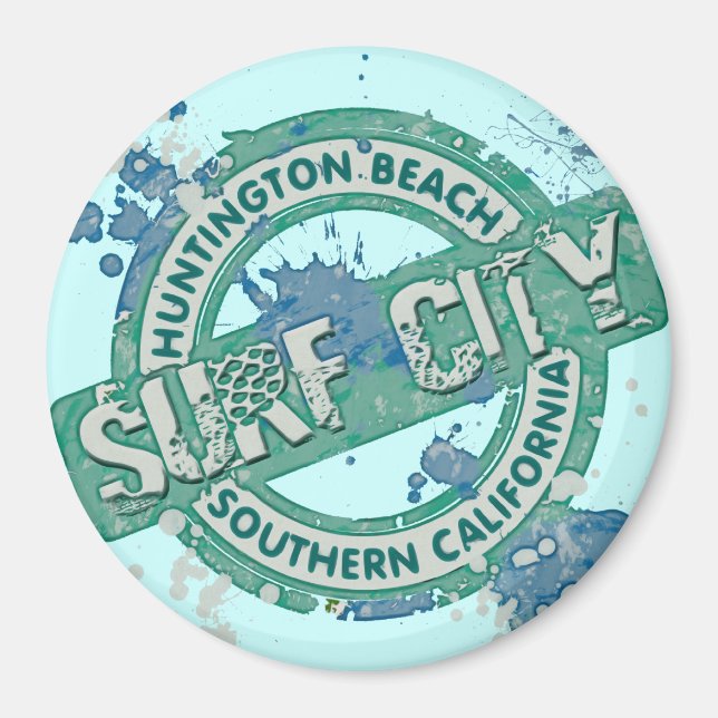 Huntington Beach Southern California Surfa City Magnet (Framsidan)