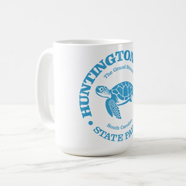 Huntington Beach SP (havssköldpaddor) Kaffemugg (Framsida vänster)