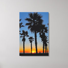 Huntington Beach Sunset Palms - John Minar  Canvastryck