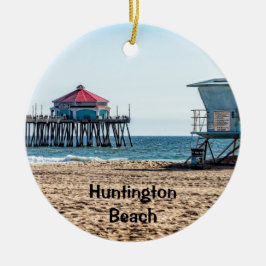 Huntington Beach Sunset & Pier Helgdag Ornament