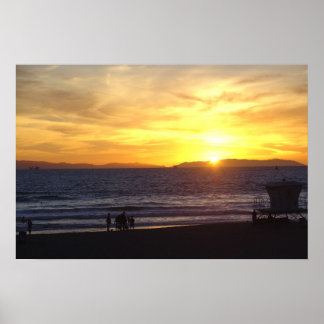 Huntington Beach Sunset Poster