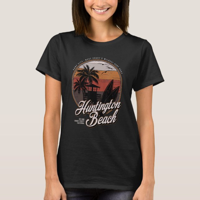Huntington Beach Surf City West Coastu2019s Wildes T Shirt (Framsida)