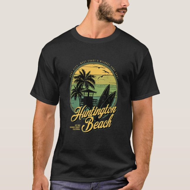 Huntington Beach Surf City West Coastu2019s Wildes T Shirt (Framsida)