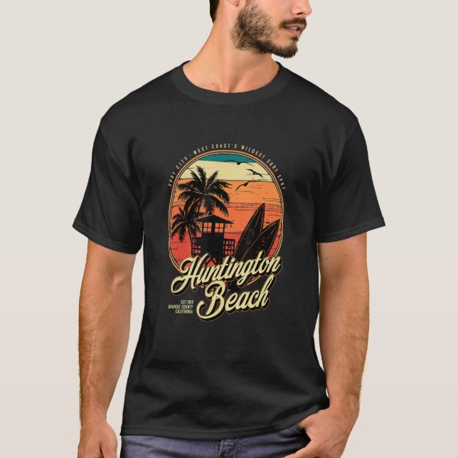 Huntington Beach Surf City West Coastu2019s Wildes T Shirt (Framsida)