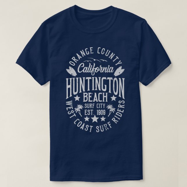 Huntington Beach Surfa City Orange County Californ T Shirt (Design framsida)