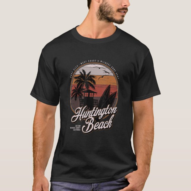 Huntington Beach Surfa City Väster Coastu2019s Wil T Shirt (Framsida)