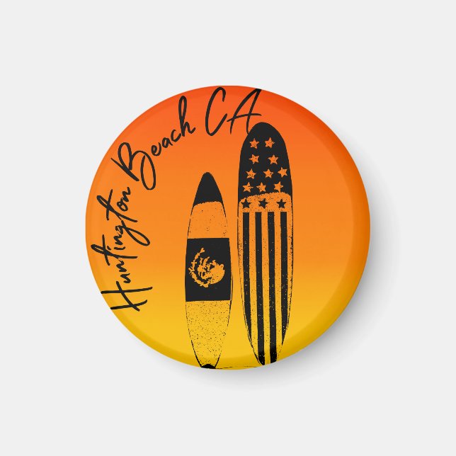 Huntington Beach Surfboard och Sunset Magnet (Framsidan)