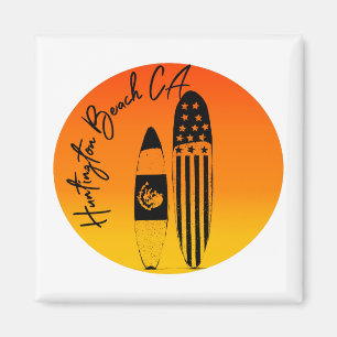 Huntington Beach Surfboard och Sunset Magnet