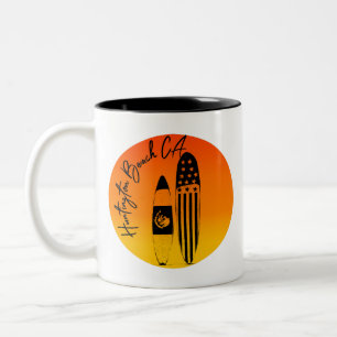Huntington Beach Surfboard och Sunset Två-Tonad Mugg