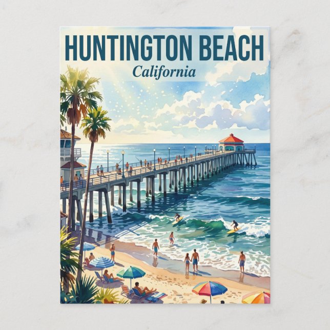 Huntington Beach USA Vykort (Framsida)