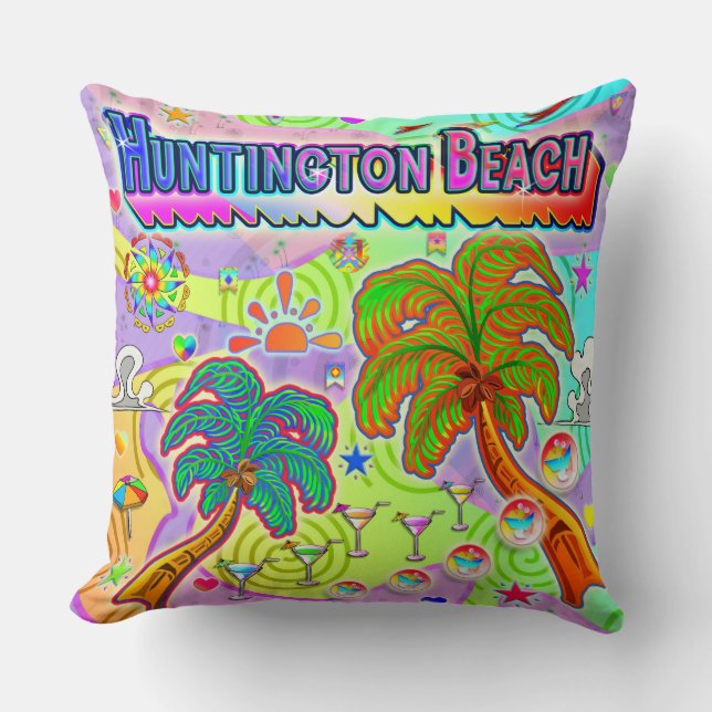 Huntington Beach Vacation Target Pillow Kudde (Framsida)