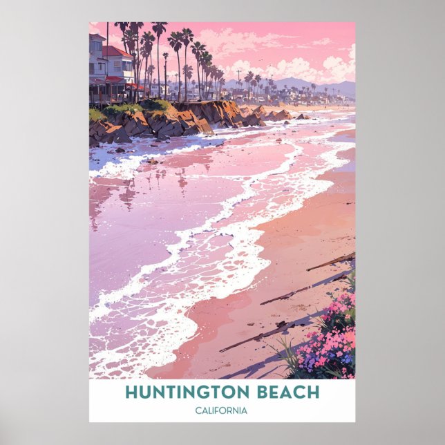 Huntington Beach, vackra Kalifornien Beach Poster (Framsidan)