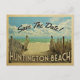 Huntington Beach Vintage Spara Datum Meddelande Vykort