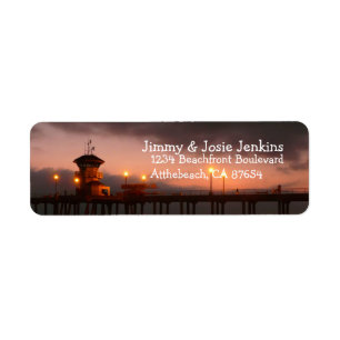 Huntington BeachKalifornien anpassningsbar Returadress Etikett
