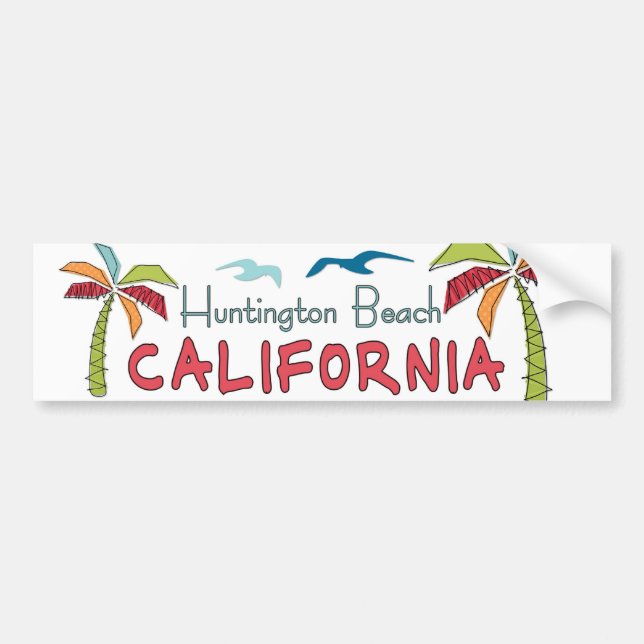 Huntington BeachKalifornien handflatan Bildekal (Framsidan)