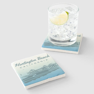 Huntington Beachpir, Kalifornien - anpassad design Underlägg Sten