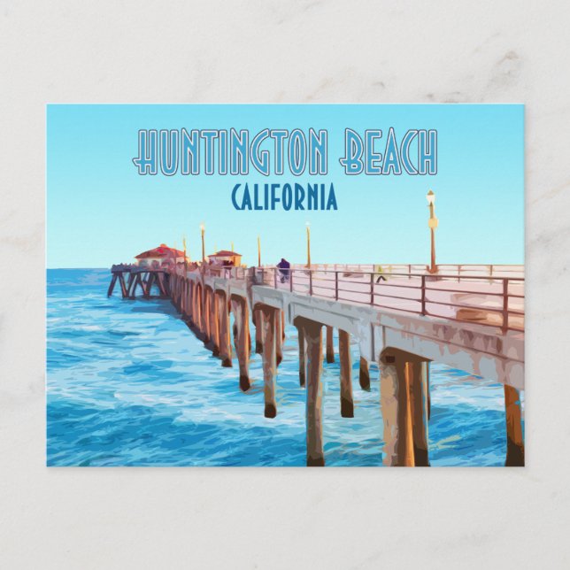 Huntington BeachpirKalifornien vintage Vykort (Framsida)