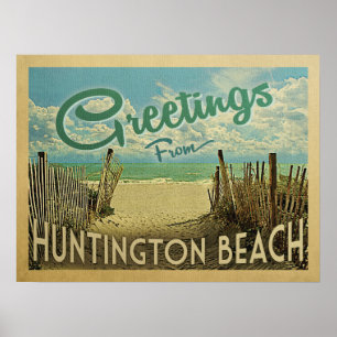 Huntington Beachvintage resor Poster