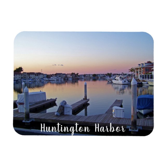 Huntington Harbor Sunset Magnet (Horisontell)