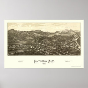Huntington, MORSA Panoramic Karta - 1886 Poster