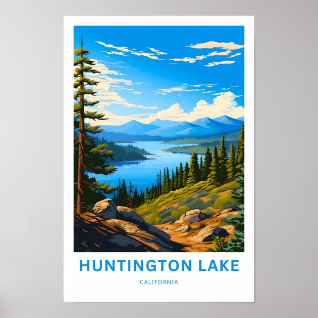 Huntington Sjö California Travel Print Poster (Framsidan)