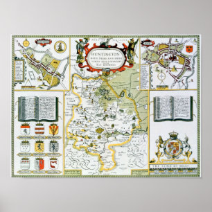 Huntington som inristas av Jodocus Hondius Poster