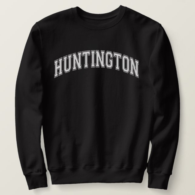 HUNTINGTON Universiteten-Stil America College Lång Ärmad Tröja (Design framsida)