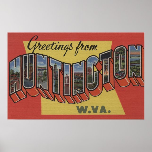 Huntington, Väster Virginia - Large Brev Scenes Poster (Framsidan)
